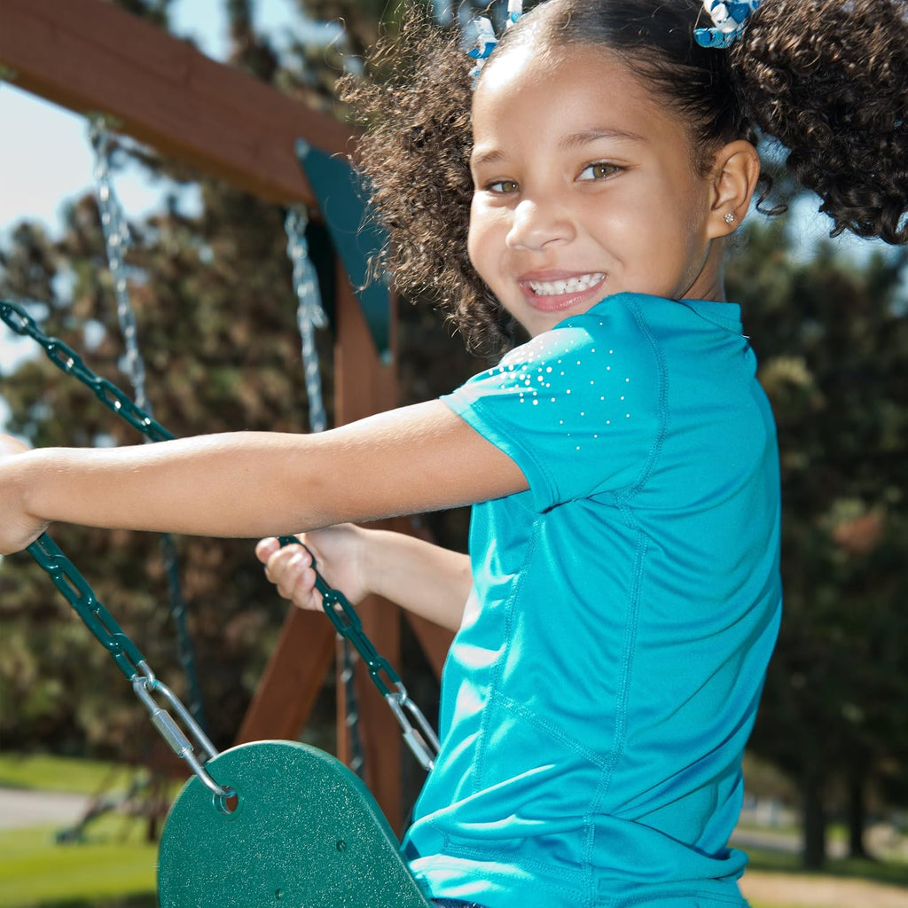WS 5100 2 Pack of Green Swing Seats with Ring/Trapeze Combo Swing Swing Set Refresher Bundle, Green