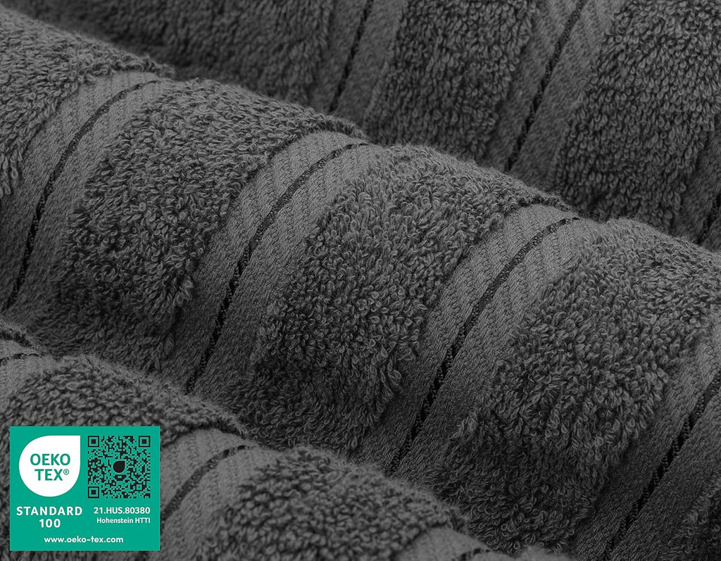 100% Cotton Luxury Turkish Towels, 6 Piece Towel Set | Soft Absorbent Quick Dry OEKO Tex Standard 100 Certificated