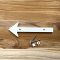 5 Inch Modern Plastic House Numbers and Letters with hardware included. Black and White Arrows, North South East