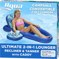 Aqua Campania Ultimate 2-in-1 Pool Float Lounge – Extra Large – Inflatable Pool Floats for Adults with Adjustable