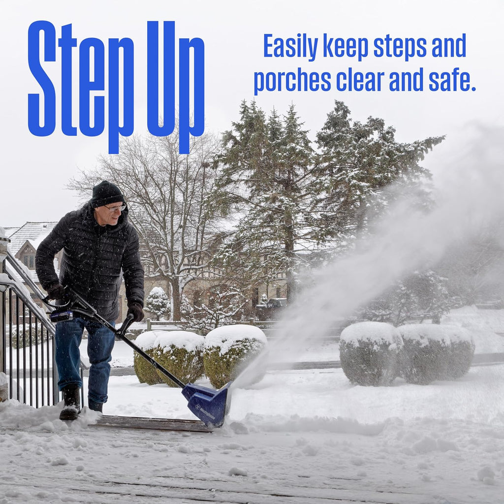WSnow11S 24V Cordless Snow Shovel 11 Inch Kit, 24V 4Ah Battery, Fast Charger, Electric Snow Shovel with 20ft Throwing