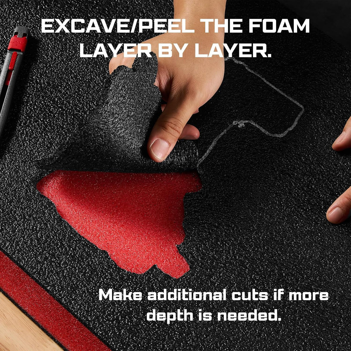 Tool Box Foam Cutting Kit for Kaizen Foam & Shadow Foam – Utility Knife Set for Custom Tool Box Foam Inserts