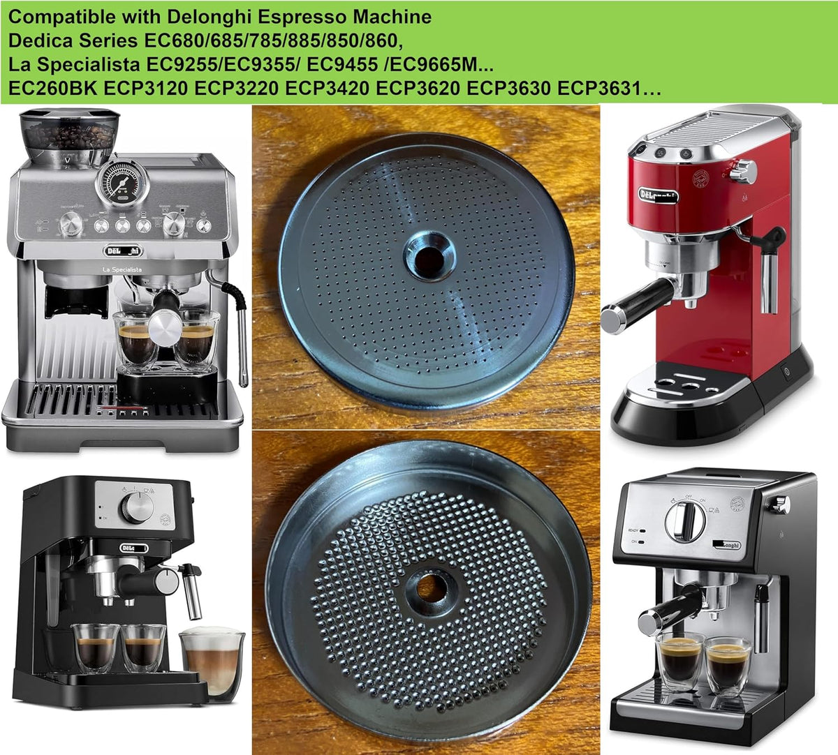Shower Screen Compatible with Delonghi Espresso Machine Diffuser Shower Filter Replacement