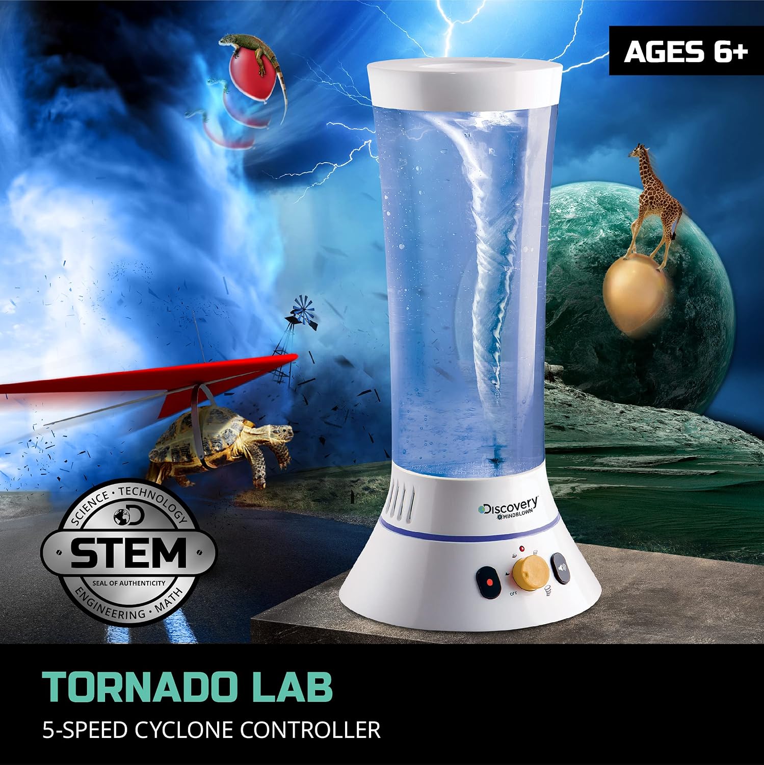 Tornado Lab, 5-Speed Cyclone Controller, Educational Learning Activity Kit, Fun and Exciting Toy, STEM Experiment Set