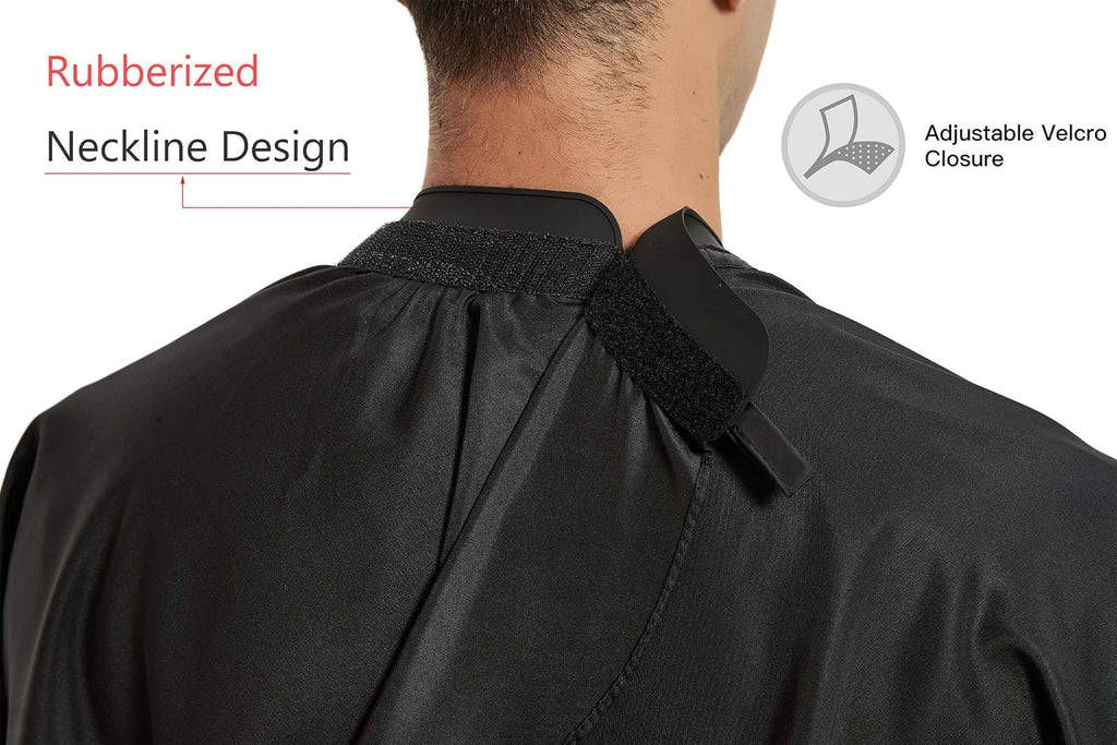 Salon Hair Cutting Cape with Soft Silicon Neck Collar, Professional Anti-static Barber Cape