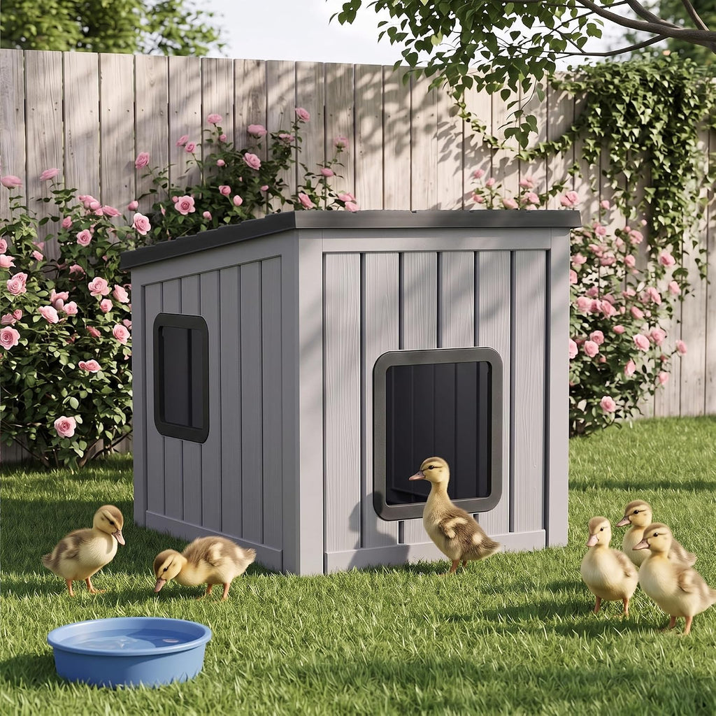 Duck House for Outside Waterproof Resin, Black