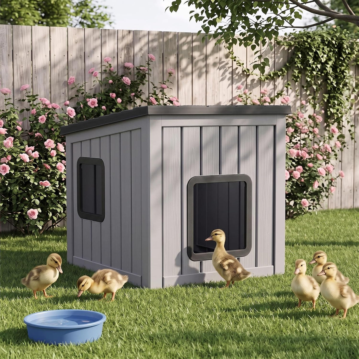 Duck House for Outside Waterproof Resin, Black