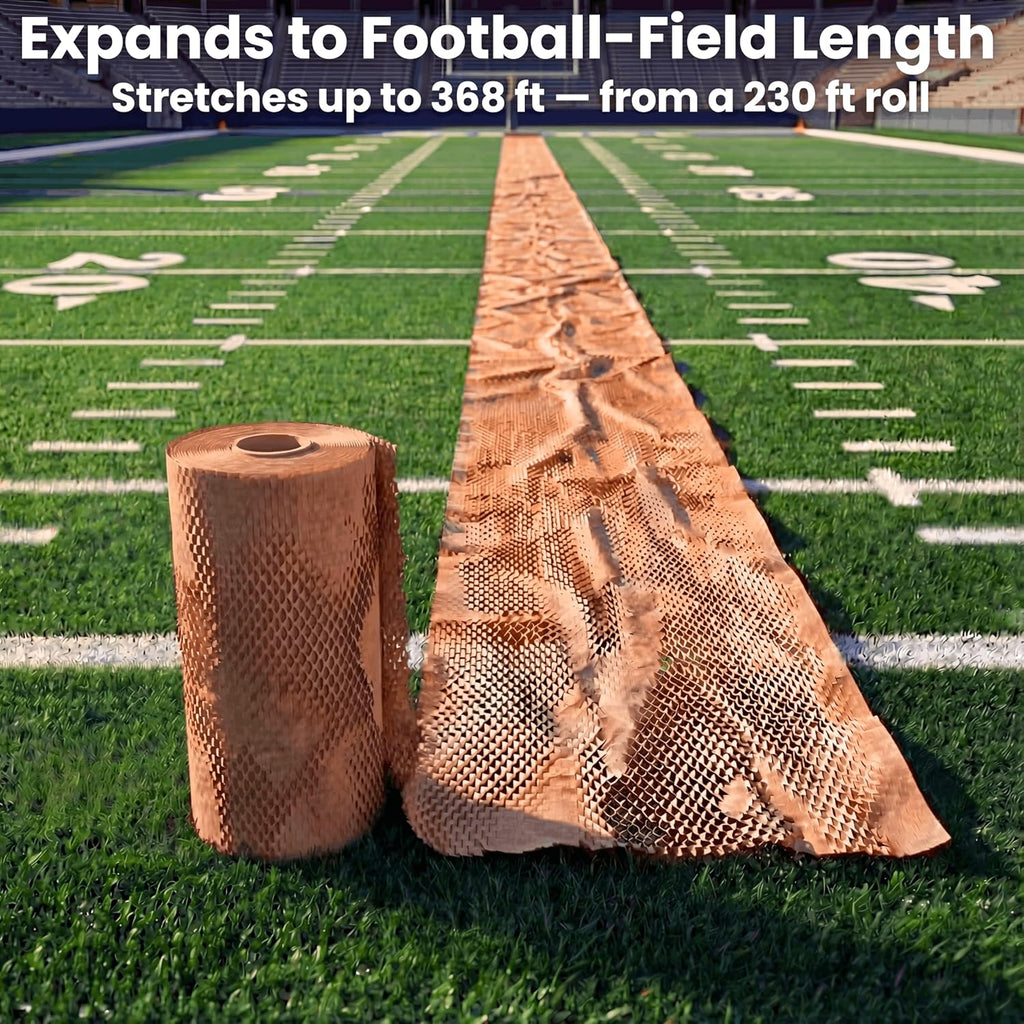 Honeycomb Packing Paper 12" x 230ft Roll, Expandable Bubble Cushioning Wrap for Packing & Moving, Packaging Supplies