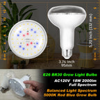 BR30 18W 2000lm Full Spectrum Plant Happy Grow Light Bulb E26 Base, 1 Pack
