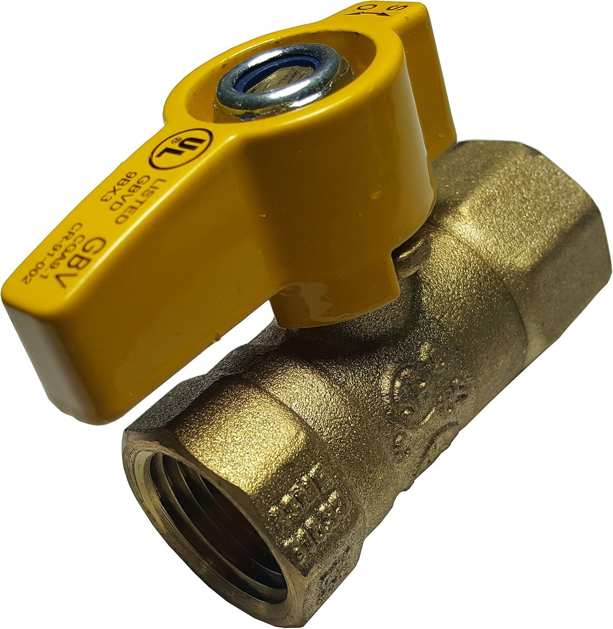 Mionbel 1/2" IPS Brass Gas Ball Valve, CSA Approved 1/4 Turn - Propane, Natural Gas, Metal Handle L