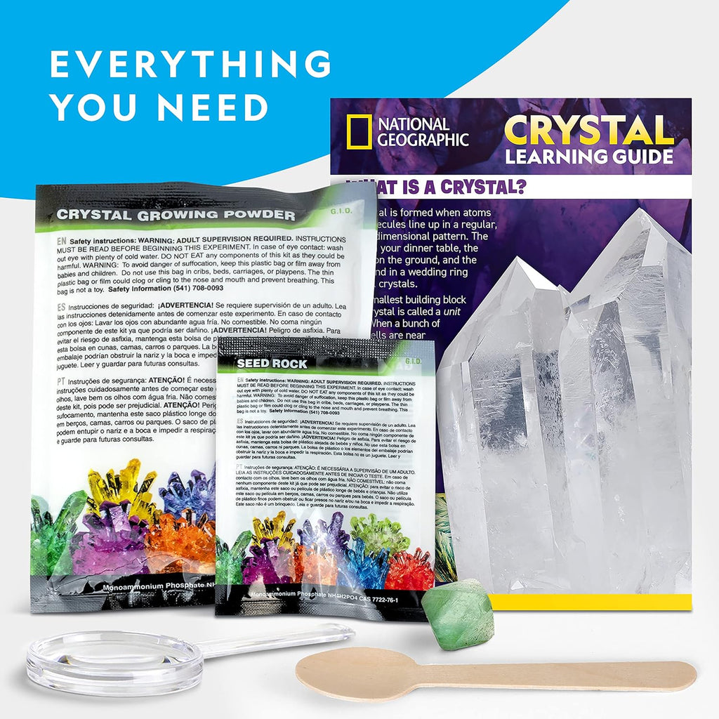 National Geographic Jumbo Glow-in-the-Dark Crystal Growing Kit for Kids | Grow a Giant Glow-in-the-Dark Crystal in