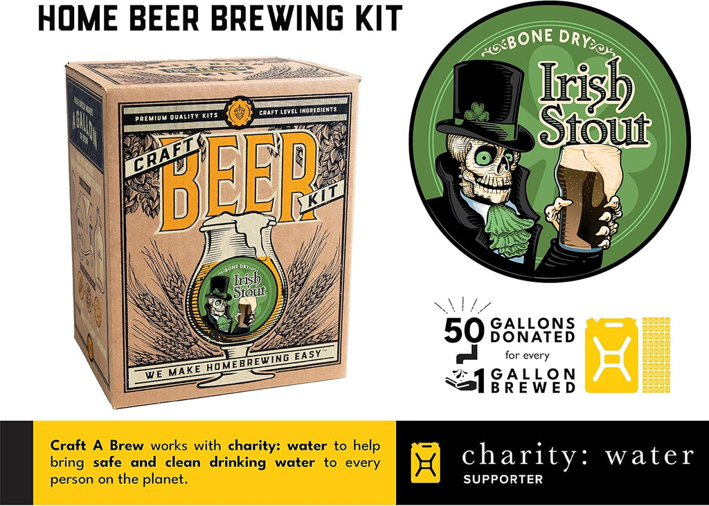 Irish Stout - Beer Making Kit - Make Your Own Craft Beer - Complete Equipment and Supplies - Starter Home Brewing Kit