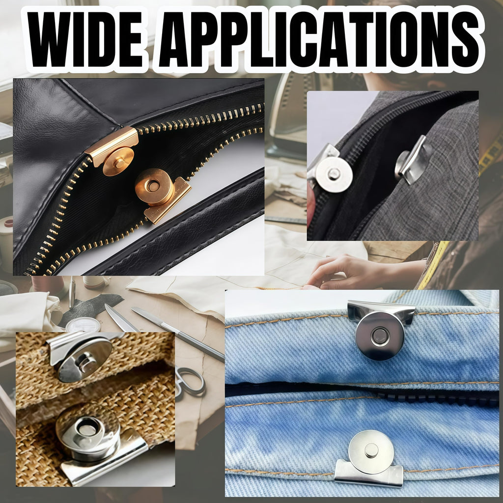 Magnetic Snaps for Purses: 16 Pcs 4Colors Snap Buttons, No-Sew Clasps