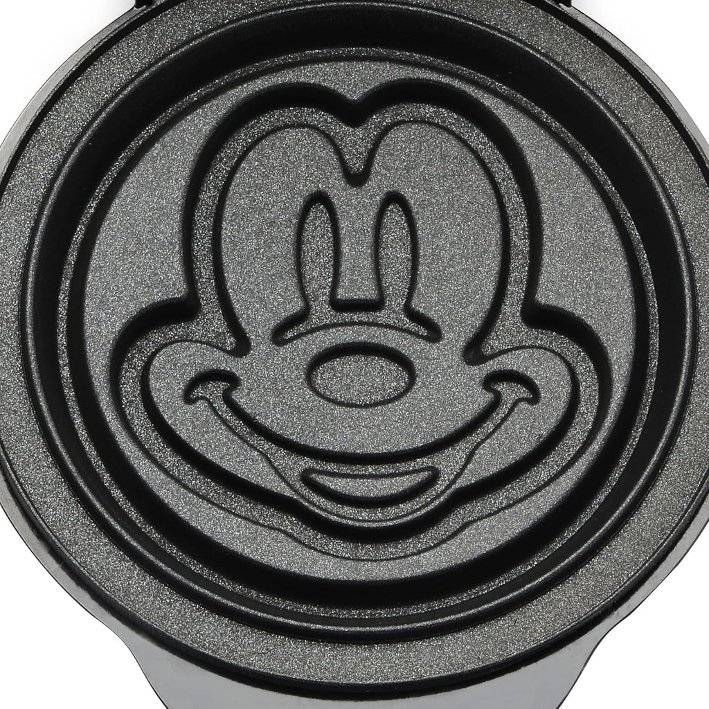 Mickey Mouse 4" Mini Waffle Maker by Select Brands - Cute Appliance for Single Waffle - Features Nonstick Plates &
