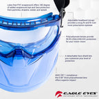 Safety Goggles Flip-Up Face Shield, UV Protection, Blue