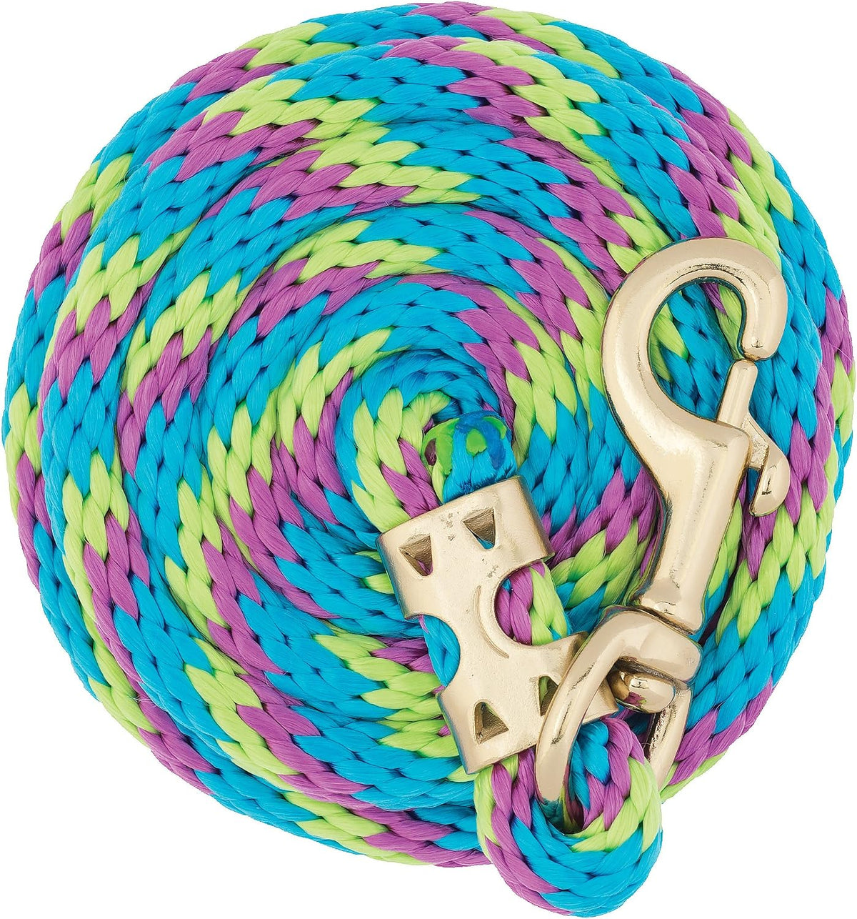 Weaver Leather Poly Value Lead Rope, 5/8" x 8', Lime Zest/Hurricane Blue/Purple Jazz