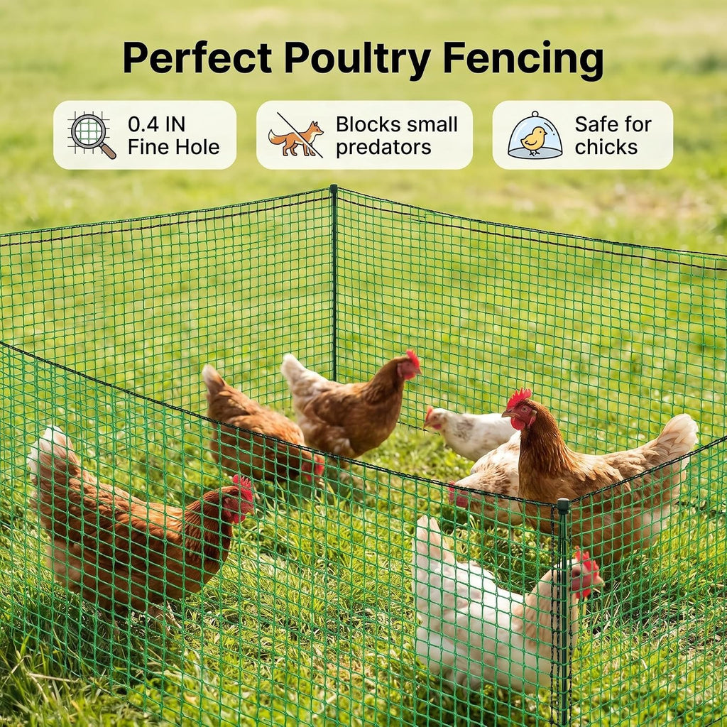 Plastic Garden Fence 4x100 FT,0.4" Mesh Deer Fence Roll