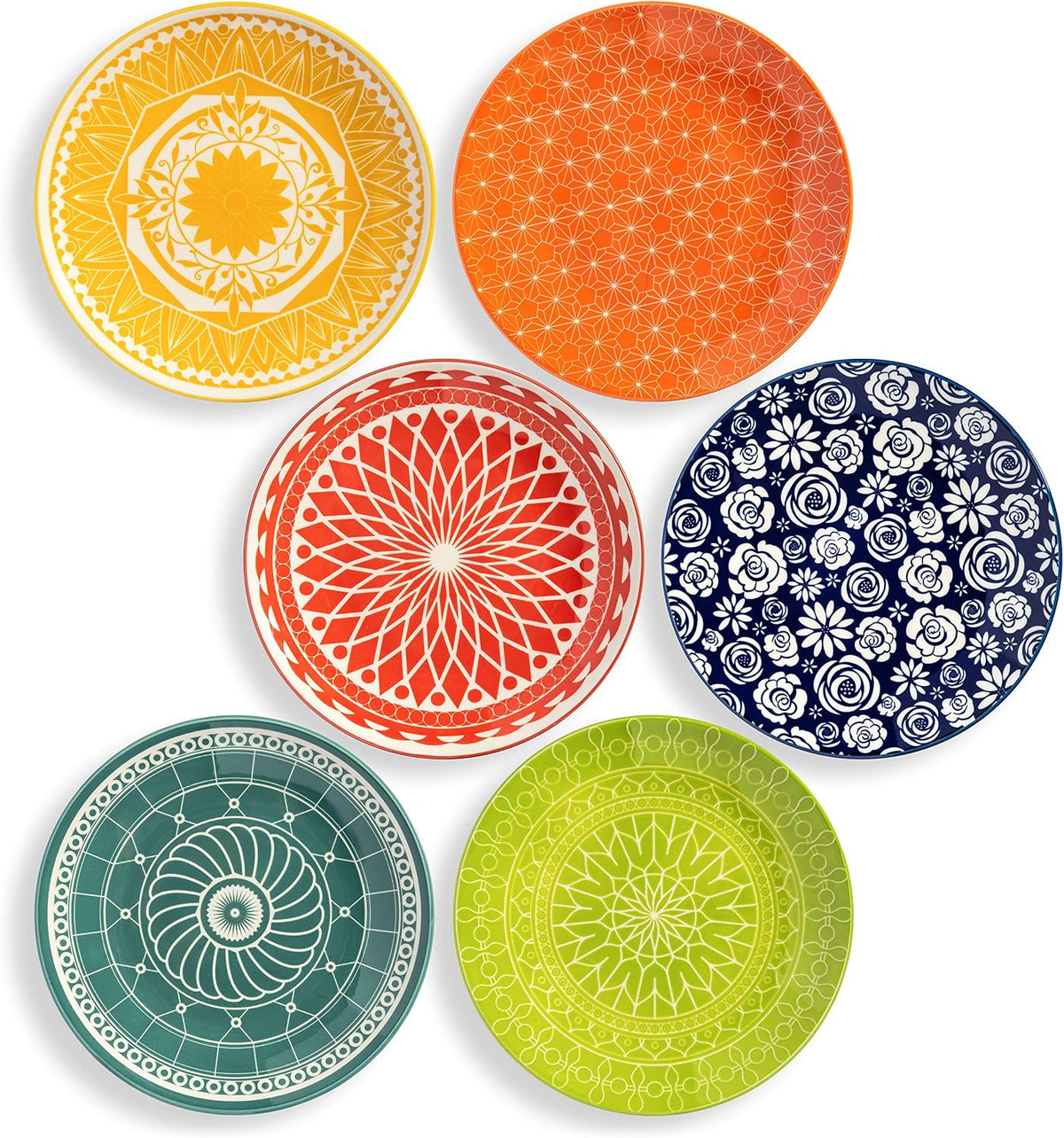 Salad Plates, 8.5 Inch, Microwave & Dishwasher Safe, Set for 6