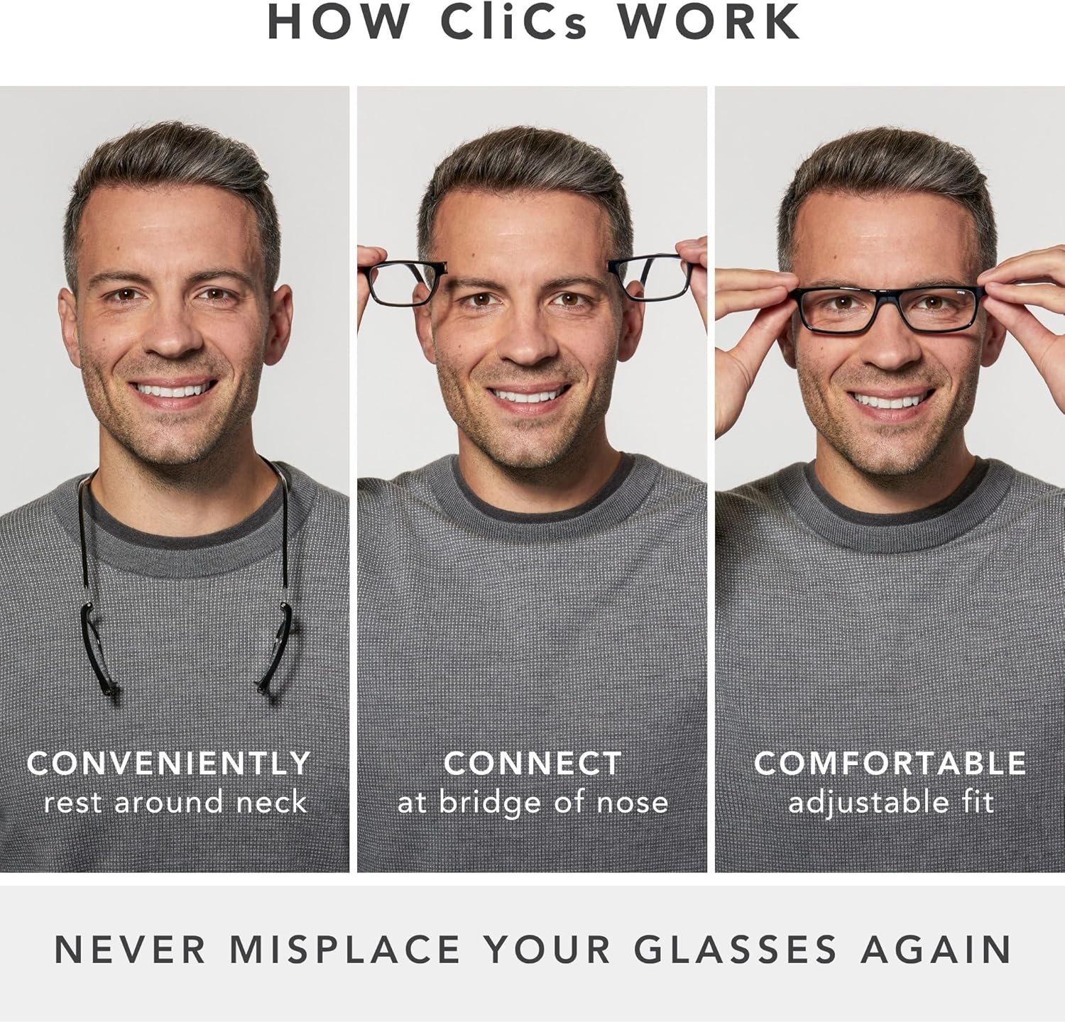 Magnetic Reading Glasses for Men or Women, Computer Readers, Original Long