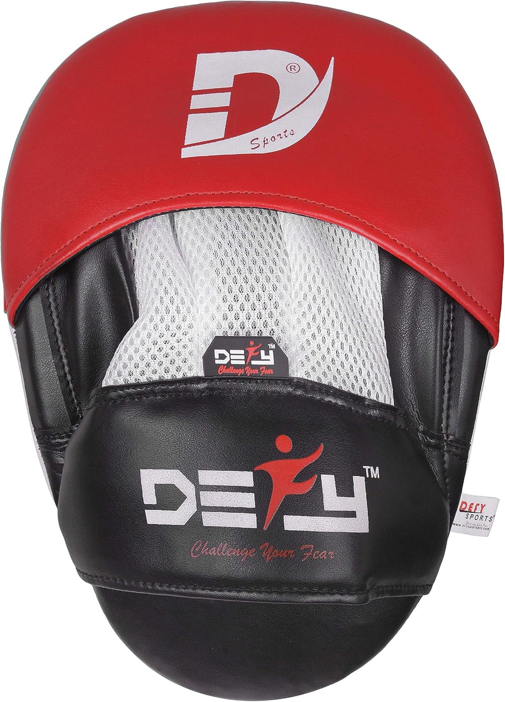 DEFY MMA Muay Thai Boxing Focus Mitts – Premium Leather Hook & Jab Punching Pads - Curved Focus Mitts for Strike &