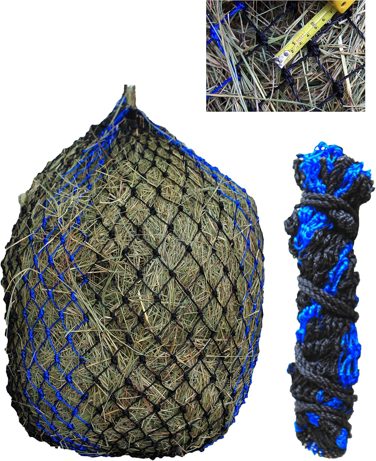 Deluxe Slow hay Feeder hay nets, 1-3/4" Feeding Holes, Horse Supplies hay Bags for Horses, Goats