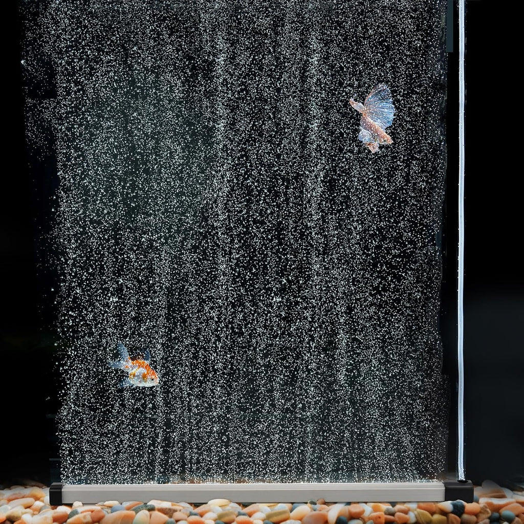 Aquarium Bubble Strip, Nano Air Bubble Curtain Wall Aquarium Air Stone Kit, Quiet High Dissolved Oxygen Diffuser Fish