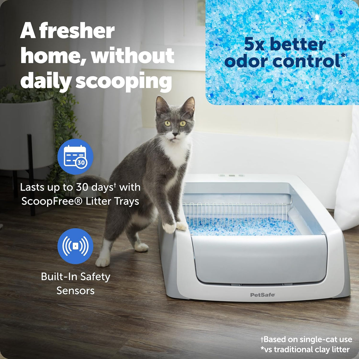 ScoopFree Crystal Pro Legacy Self-Cleaning Litter Box, Uncovered