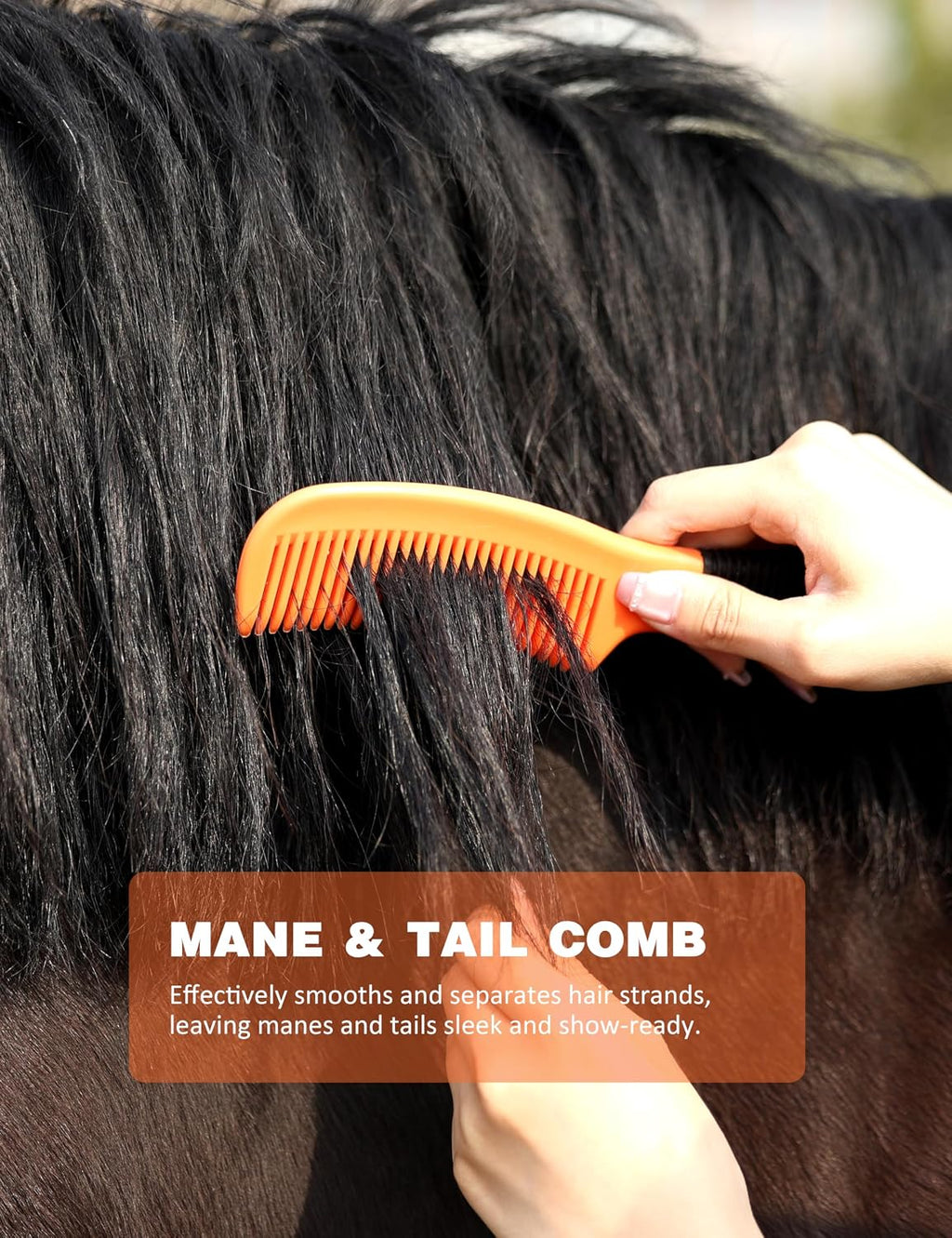 Horse Grooming Kit, Complete Horse Brush Set, Equine Grooming Tools for Shedding & Daily Care Orange