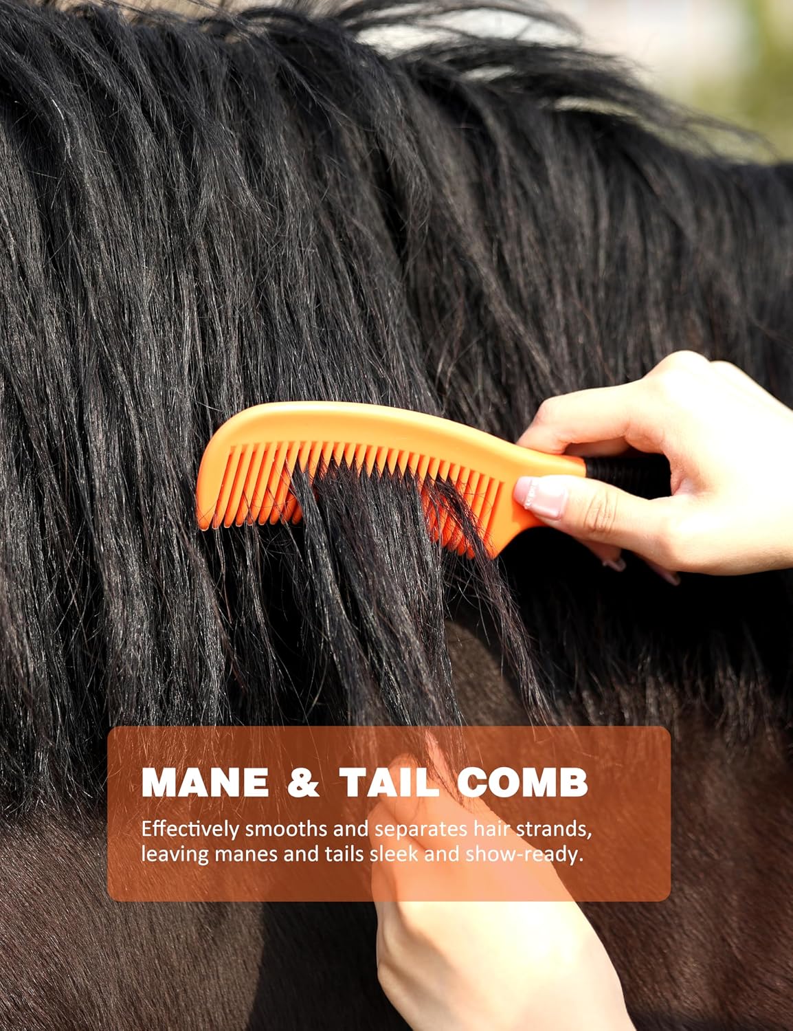 Horse Grooming Kit, Complete Horse Brush Set, Equine Grooming Tools for Shedding & Daily Care Orange