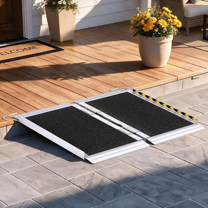 2FT Portable Wheelchair Ramp Aluminum Non-Slip Handicap for Home