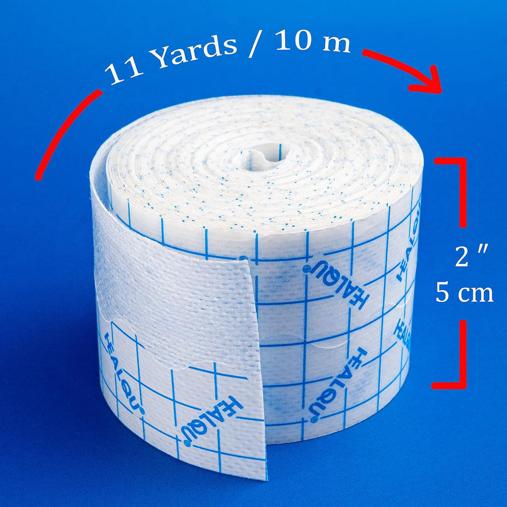 Dressing Retention Tape - 2" x 11yd, 2 Rolls Premium Non-Woven Hypoallergenic Cloth - Secure and Gentle Adhesive for