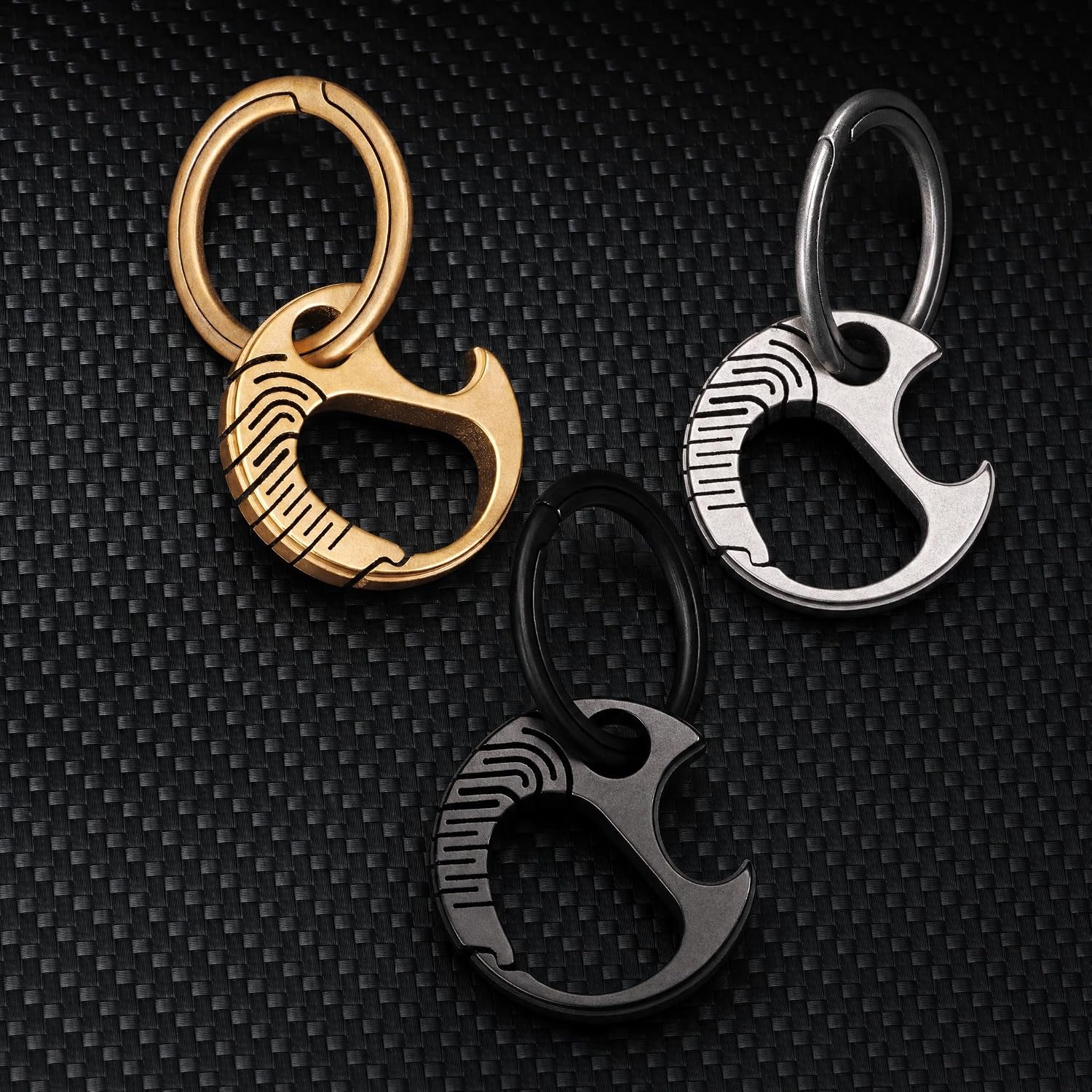 TKKC1 Mini Titanium Keyring – Quick-Release Carabiner Keychain for Men, EDC Micro Key Holder
