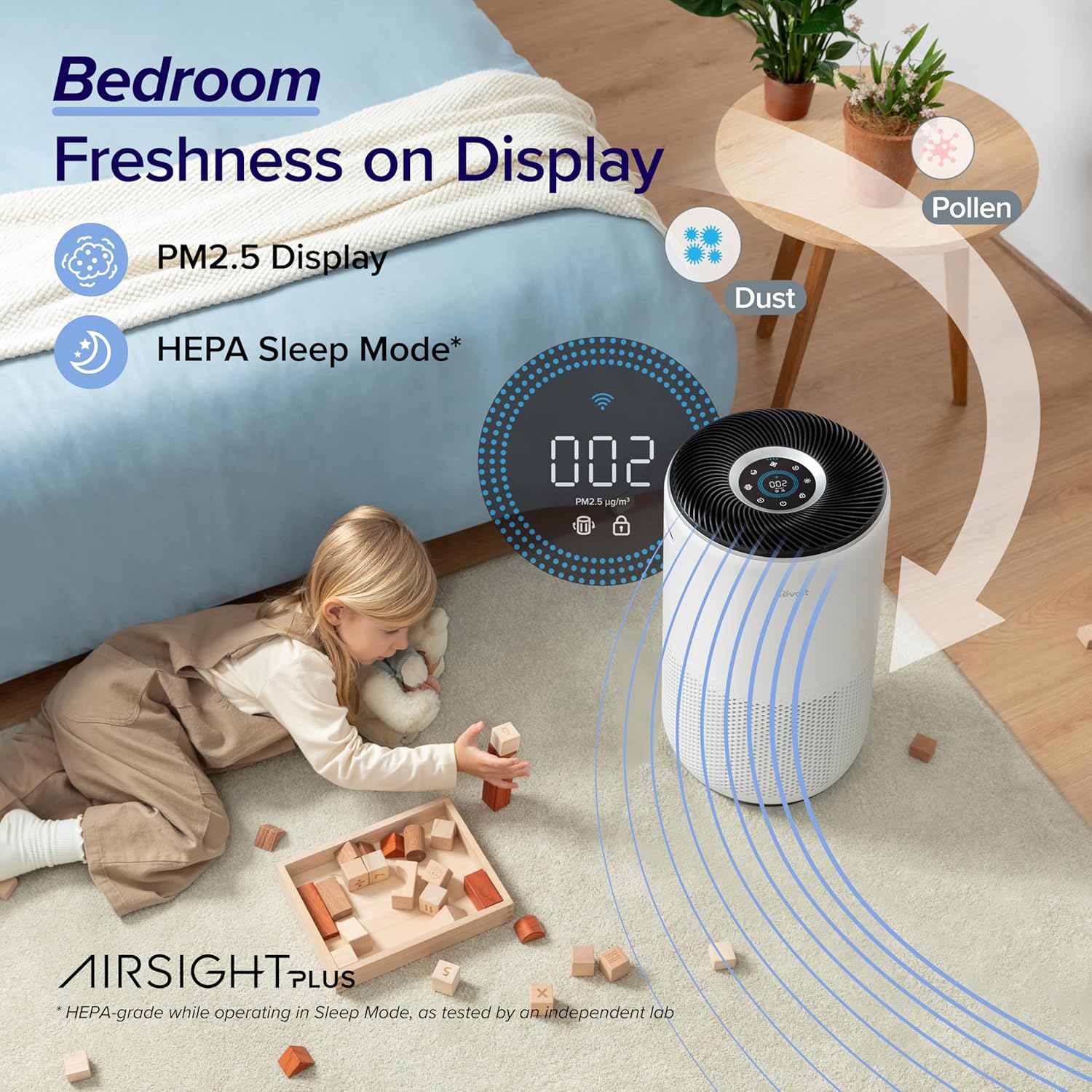 Smart Air Purifiers for Home Large Room Up to 1733 Ft² Core 400S-P | HEPA Sleep Mode, AHAM VERIFIDE, Auto Mode, Air
