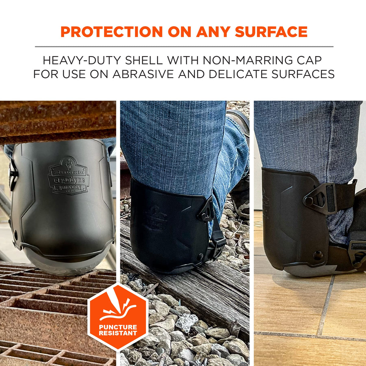 ProFlex 360 Knee Pad, Hinged Design, Hard Shell, Non-Marring Rubber Cap, Extra Large