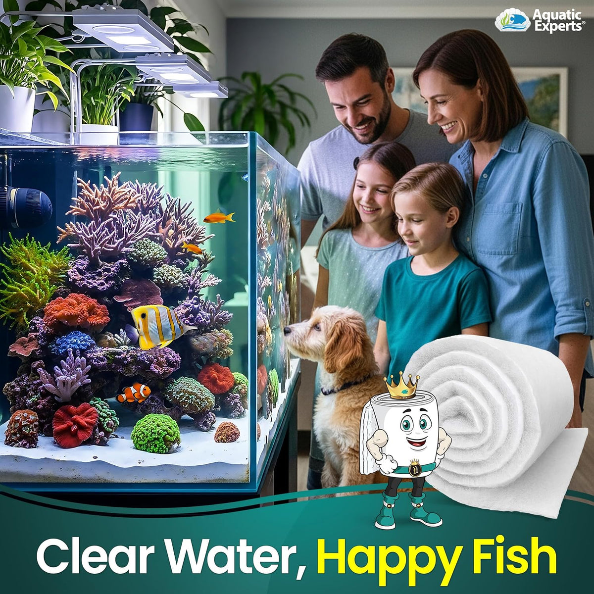 Aquarium Filter Floss for Fish Tank Filters - FilterFirst Aquarium Filter Pad - Media Roll for Crystal Clear Water