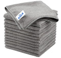 Microfiber Cleaning Cloth, All-Purpose Microfiber Towels, Streak Free Cleaning Rags, Pack of 12, Grey, Size 32 x 32