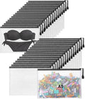 32 Mesh Zipper Bags Bikini, Black, 9 x 7 Inch, 32 Pcs