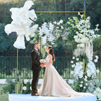 Square Wedding Arch Backdrop Stand Gold Metal Arch 8FT x 8FT