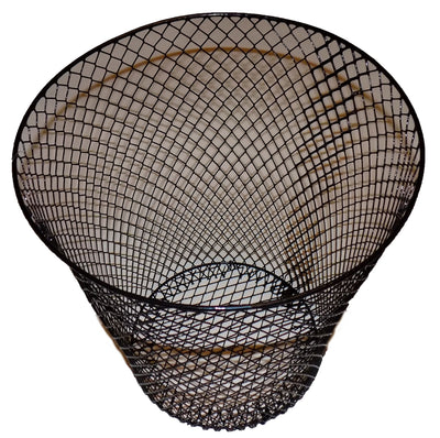 Black Wired Mesh Waste Basket 10.75 in Tall (2.72 Gallons = 10.89 Quarts = 10.3 Liters of Volume)