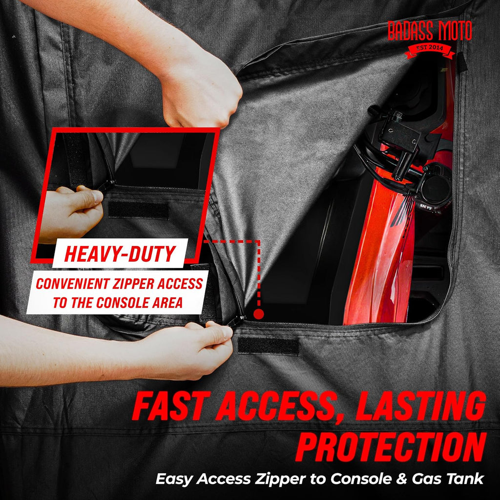 ATV Covers Waterproof Outdoor Heavy Duty, Rip-Resistant, Night-Reflective Quad Cover, 4 Wheeler Cover, Easy-Access