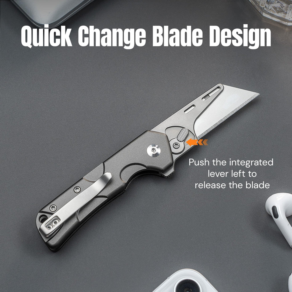 Folding Utility Knife Box Cutter, Quick Change Blade C24041F-4