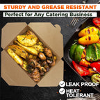 48 oz To Go Boxes, Paper Take Out Containers, Lunch Meal Food Boxes Disposable, Microwave Safe, Leak Grease Resistant