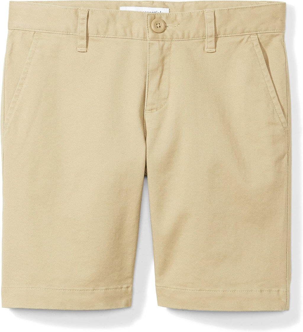 Girls and Toddlers' School Uniform Shorts with Adjustable Waist, Flat Front