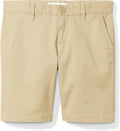 Girls and Toddlers' School Uniform Shorts with Adjustable Waist, Flat Front