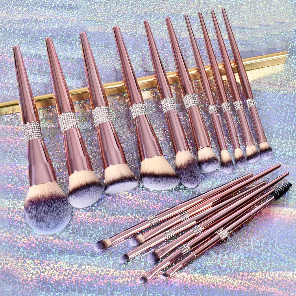 16Pcs Professional Makeup Brushes Set with Elegant Holder