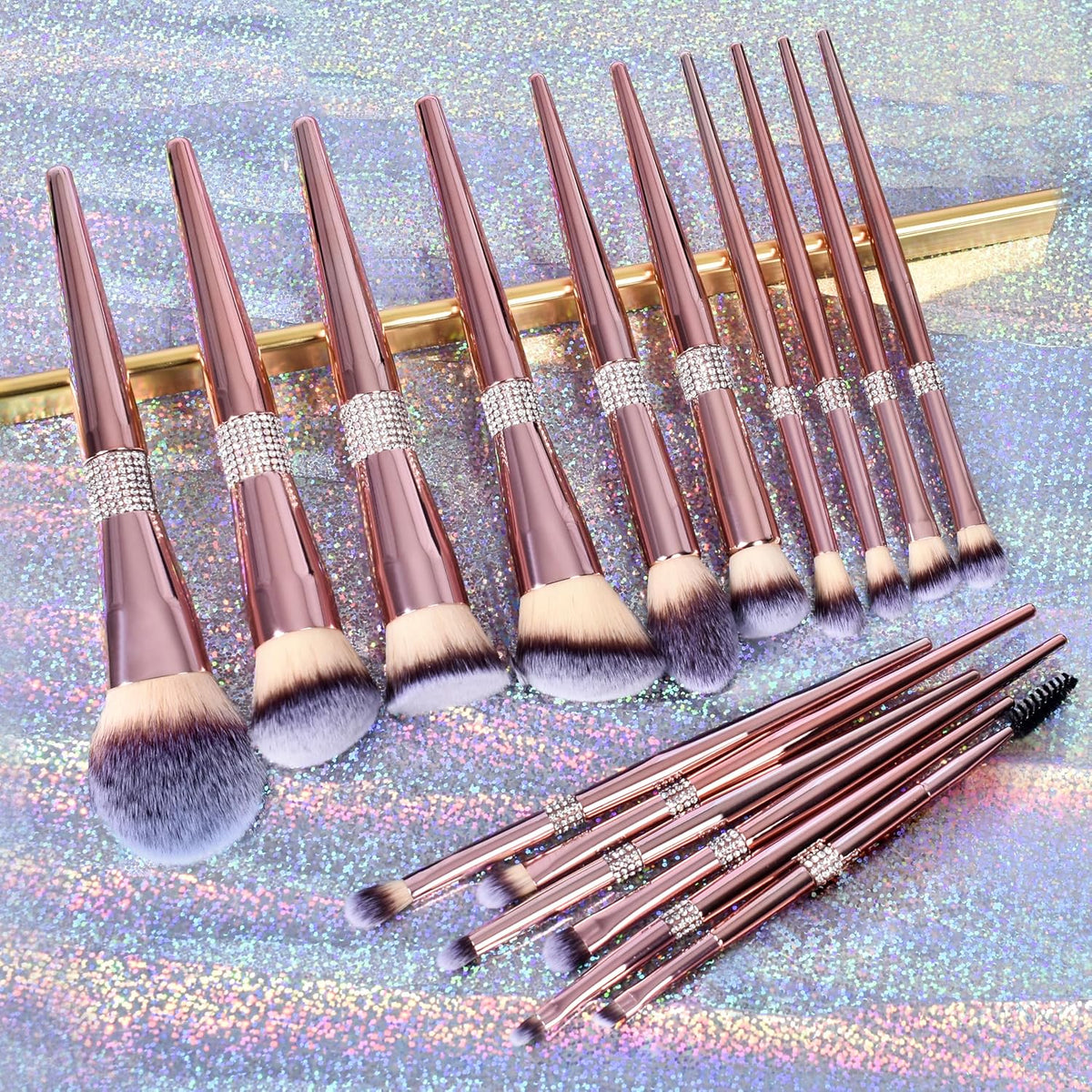 16Pcs Professional Makeup Brushes Set with Elegant Holder