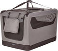 Portable Folding Soft Pet Dog Crate Carrier Kennel for Large Dogs, Easy to Clean, 36 x 24 x 24 inches, Grey