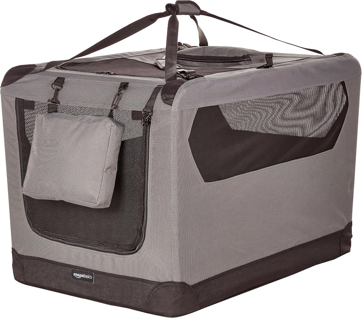 Portable Folding Soft Pet Dog Crate Carrier Kennel for Large Dogs, Easy to Clean, 36 x 24 x 24 inches, Grey