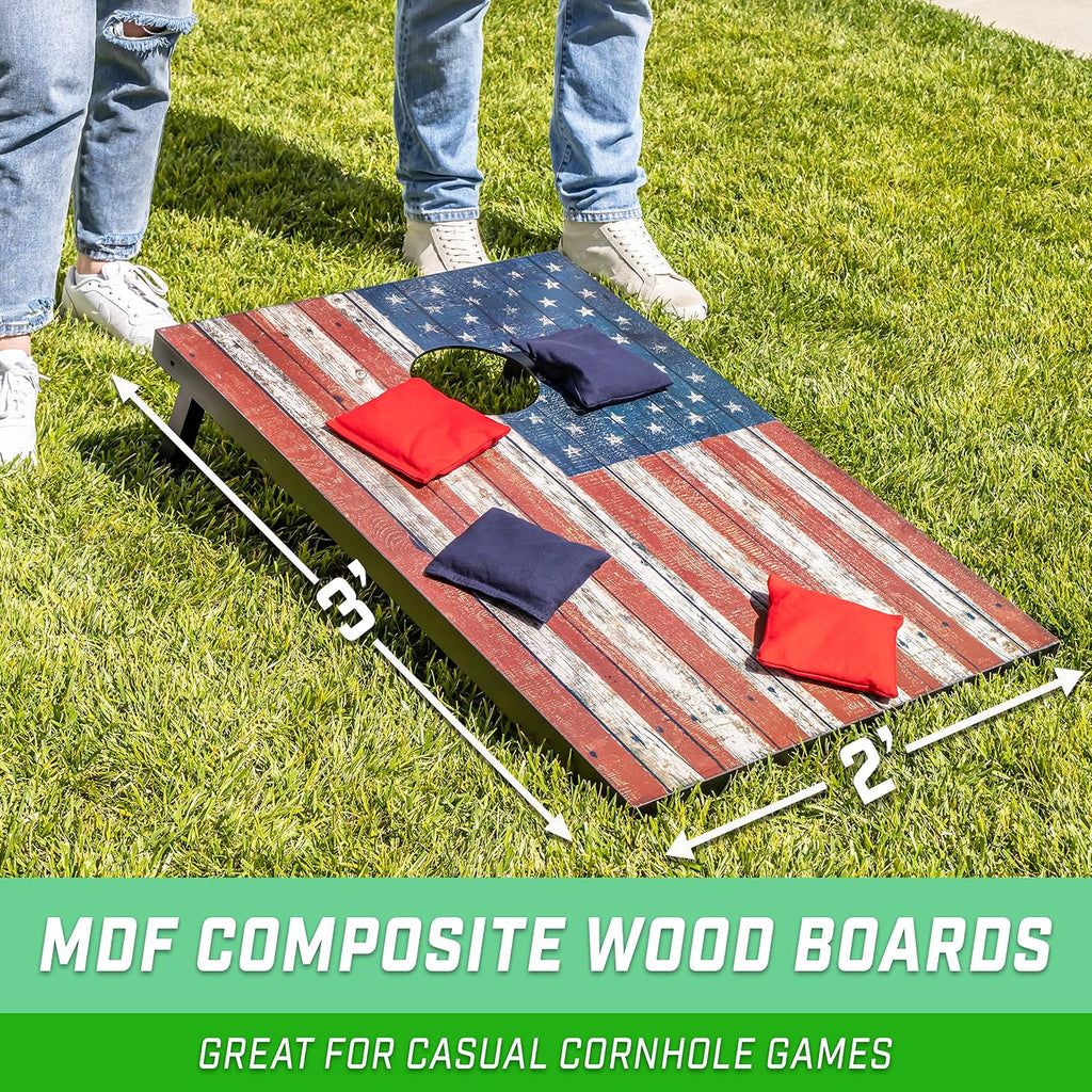 Portable Cornhole Sets, 8 Styles – Choose 4 x 2 ft or 3 x 2 ft - Boards Include 8 Bean Bags, Travel Case, and Game Rules