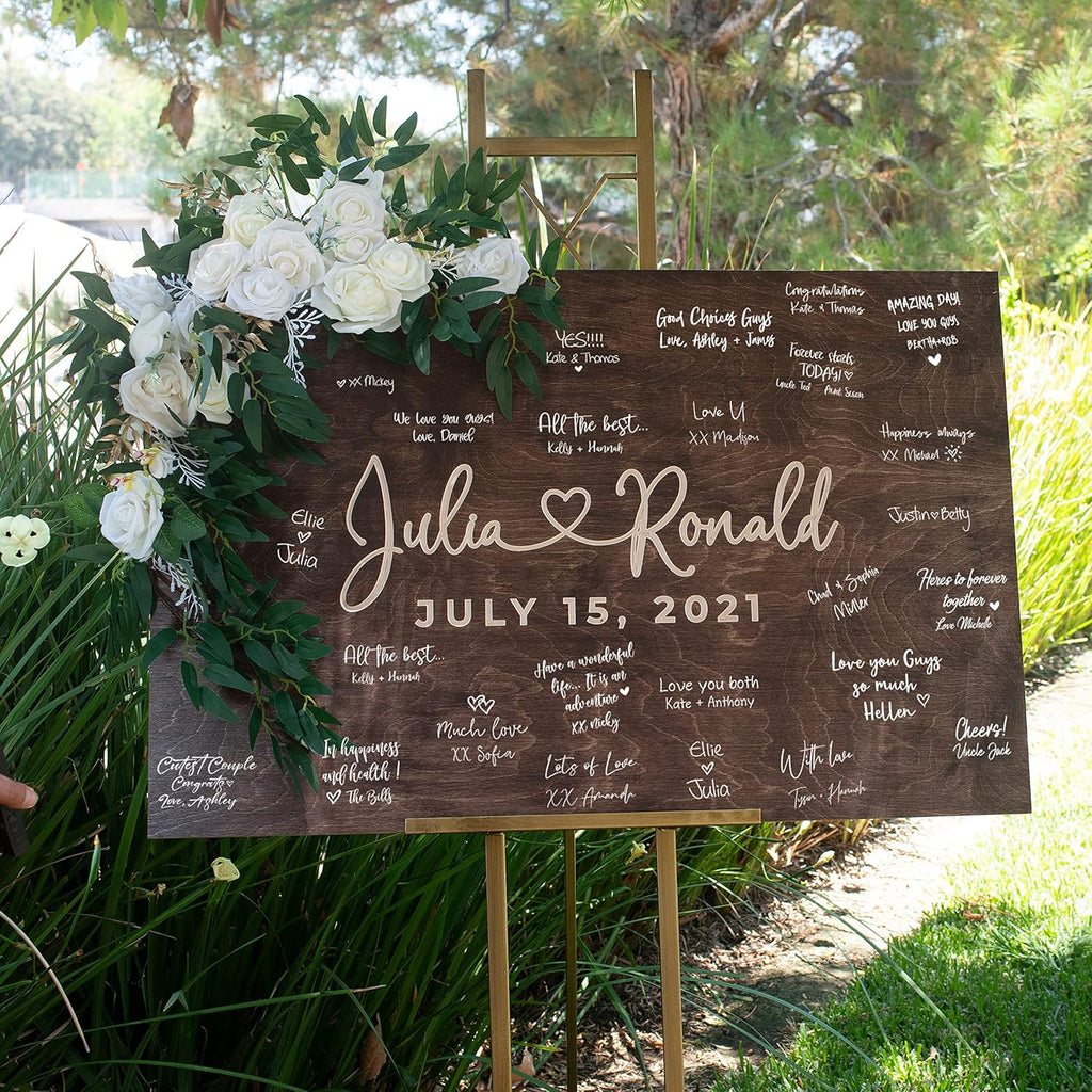 Personalized Wedding Guest Book Alternative with Couple's Names & Date, 5 Colors, 4 Sizes, Rustic Wedding